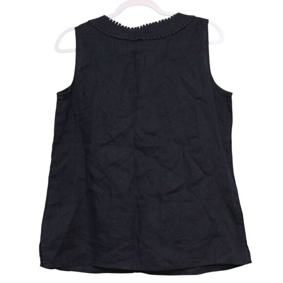 NWT Talbots Tunic Blouse Size Medium Navy 100% Linen Beach Coastal Preppy - Picture 7 of 12